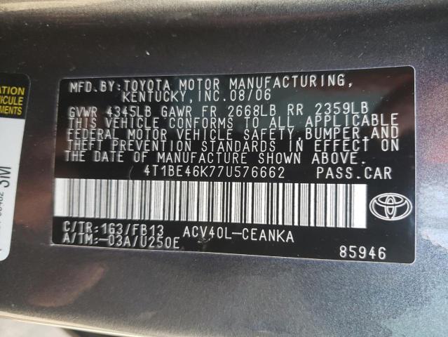 Photo 11 VIN: 4T1BE46K77U576662 - TOYOTA CAMRY 