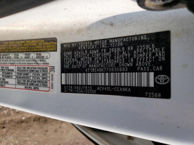 Photo 11 VIN: 4T1BE46K77U635693 - TOYOTA CAMRY 