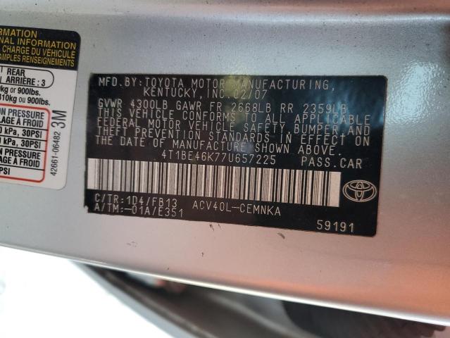 Photo 11 VIN: 4T1BE46K77U657225 - TOYOTA CAMRY 