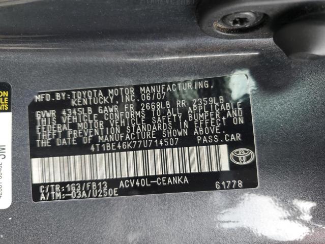 Photo 11 VIN: 4T1BE46K77U714507 - TOYOTA CAMRY 