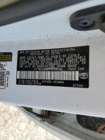 Photo 11 VIN: 4T1BE46K87U599240 - TOYOTA CAMRY CE 