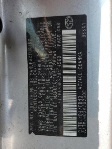 Photo 11 VIN: 4T1BE46K97U154568 - TOYOTA CAMRY CE 