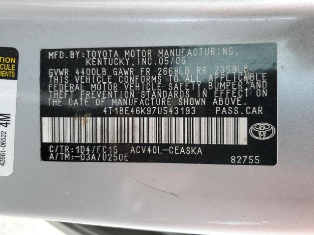 Photo 11 VIN: 4T1BE46K97U543193 - TOYOTA CAMRY 