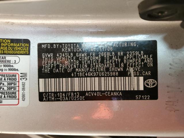 Photo 11 VIN: 4T1BE46K97U625988 - TOYOTA CAMRY 