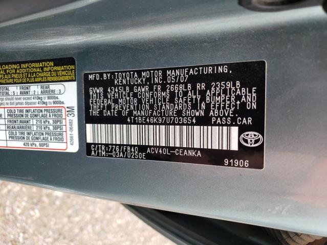 Photo 12 VIN: 4T1BE46K97U703654 - TOYOTA CAMRY 