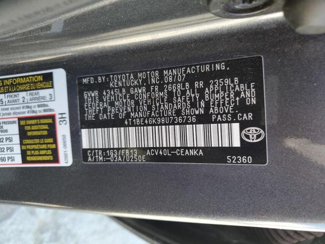 Photo 11 VIN: 4T1BE46K98U736736 - TOYOTA CAMRY 