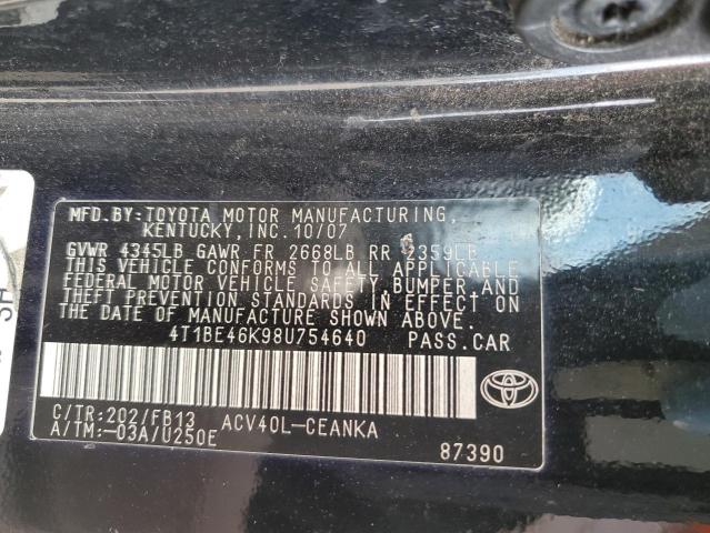 Photo 11 VIN: 4T1BE46K98U754640 - TOYOTA CAMRY CE 