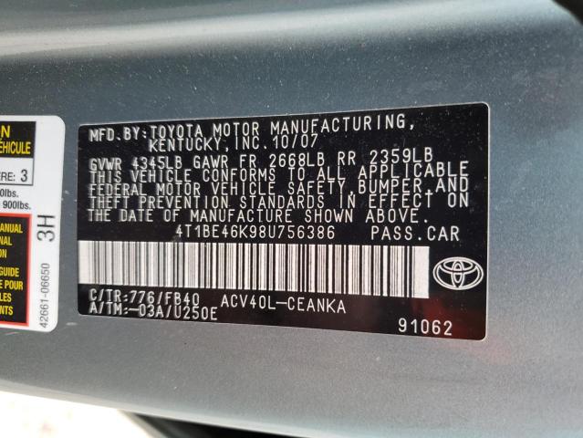 Photo 12 VIN: 4T1BE46K98U756386 - TOYOTA CAMRY CE 