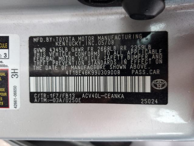 Photo 11 VIN: 4T1BE46K99U309008 - TOYOTA CAMRY 