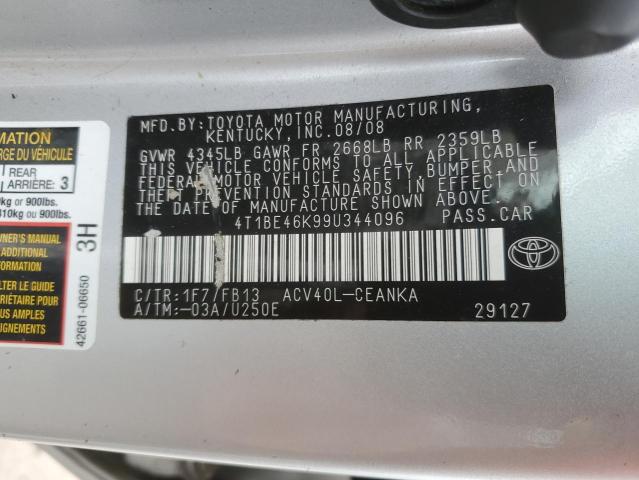 Photo 12 VIN: 4T1BE46K99U344096 - TOYOTA CAMRY 