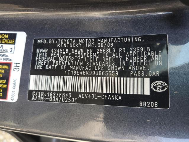 Photo 11 VIN: 4T1BE46K99U865559 - TOYOTA CAMRY 