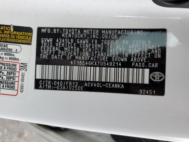 Photo 11 VIN: 4T1BE46KX7U549214 - TOYOTA CAMRY 