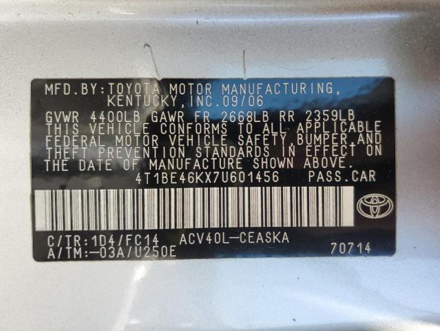 Photo 11 VIN: 4T1BE46KX7U601456 - TOYOTA CAMRY 