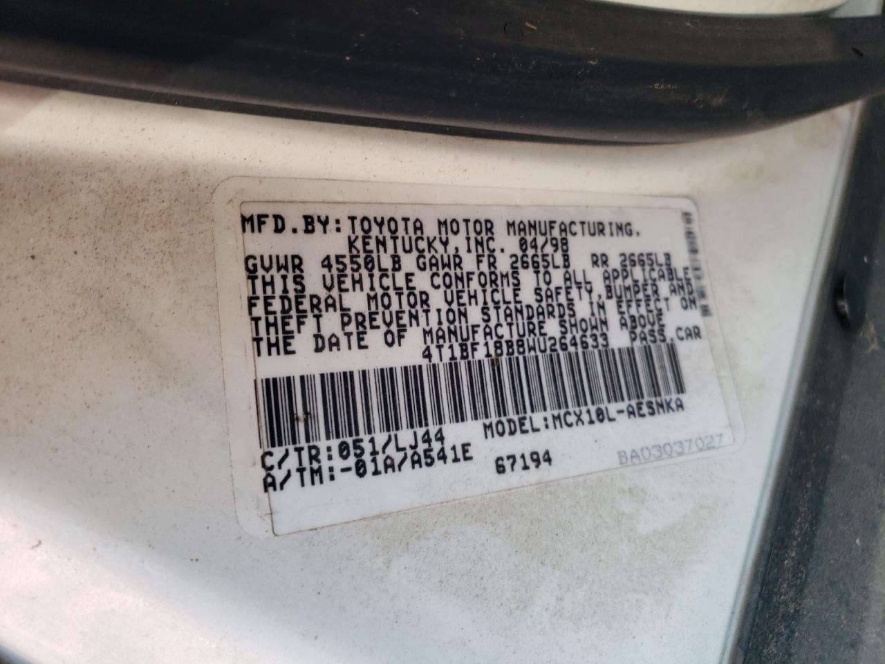 Photo 11 VIN: 4T1BF18B8WU264633 - TOYOTA AVALON 