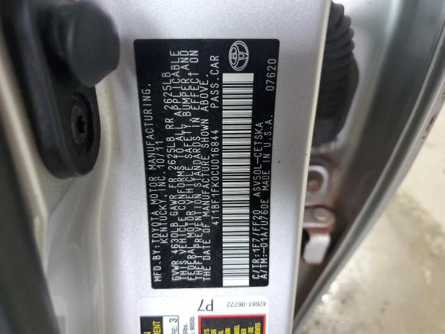 Photo 11 VIN: 4T1BF1FK0CU016844 - TOYOTA CAMRY 