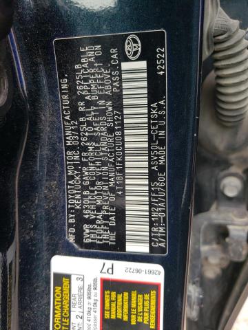 Photo 11 VIN: 4T1BF1FK0CU081127 - TOYOTA CAMRY BASE 