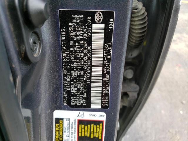 Photo 11 VIN: 4T1BF1FK0CU095500 - TOYOTA CAMRY 