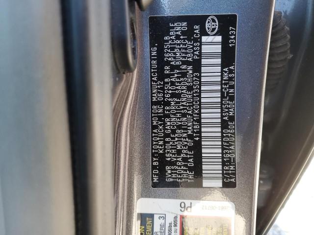 Photo 11 VIN: 4T1BF1FK0CU135073 - TOYOTA CAMRY 