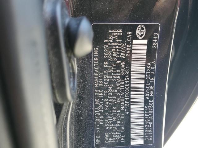 Photo 11 VIN: 4T1BF1FK0CU154951 - TOYOTA CAMRY 