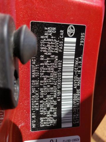 Photo 11 VIN: 4T1BF1FK0CU514882 - TOYOTA CAMRY BASE 