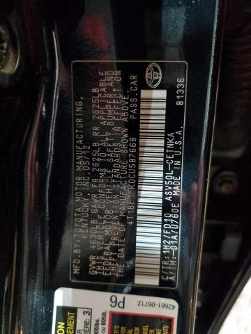 Photo 11 VIN: 4T1BF1FK0CU587668 - TOYOTA CAMRY BASE 