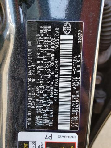 Photo 11 VIN: 4T1BF1FK0DU218567 - TOYOTA CAMRY L 