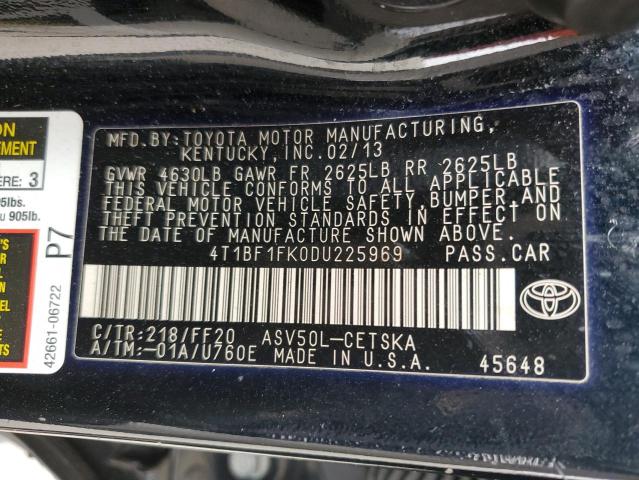 Photo 12 VIN: 4T1BF1FK0DU225969 - TOYOTA CAMRY L 