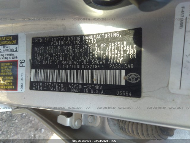 Photo 8 VIN: 4T1BF1FK0DU232484 - TOYOTA CAMRY 