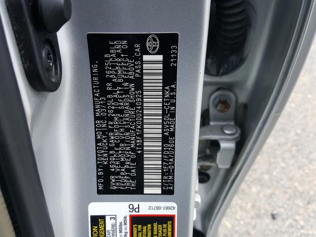 Photo 9 VIN: 4T1BF1FK0DU240925 - TOYOTA CAMRY L 