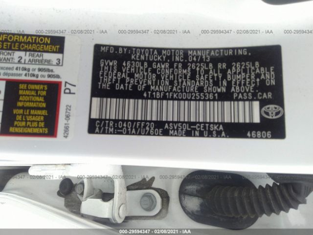 Photo 8 VIN: 4T1BF1FK0DU255361 - TOYOTA CAMRY 