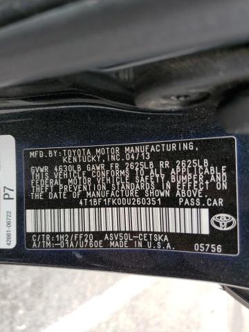 Photo 11 VIN: 4T1BF1FK0DU260351 - TOYOTA CAMRY 