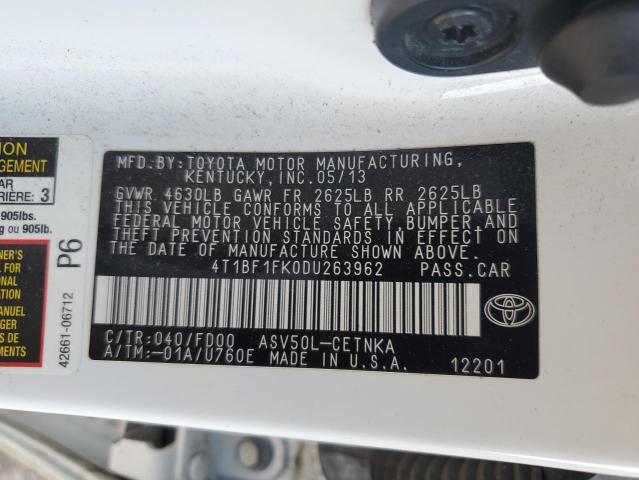 Photo 12 VIN: 4T1BF1FK0DU263962 - TOYOTA CAMRY L 