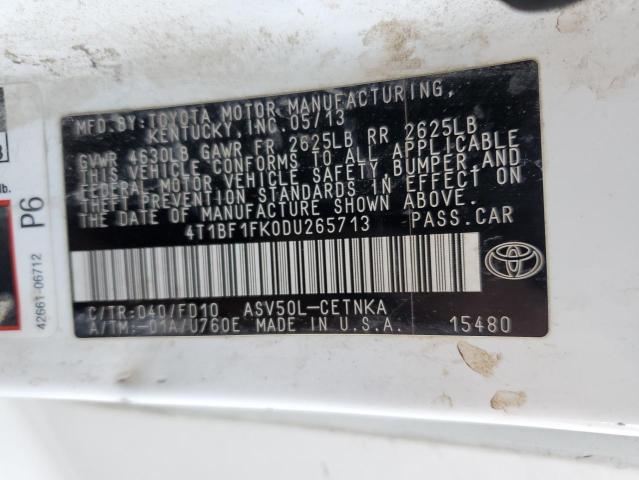 Photo 11 VIN: 4T1BF1FK0DU265713 - TOYOTA CAMRY 