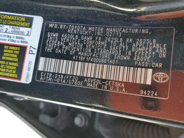 Photo 11 VIN: 4T1BF1FK0DU661401 - TOYOTA CAMRY L 