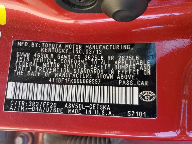 Photo 11 VIN: 4T1BF1FK0DU668557 - TOYOTA CAMRY L 