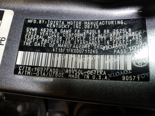 Photo 9 VIN: 4T1BF1FK0DU711245 - TOYOTA CAMRY L 