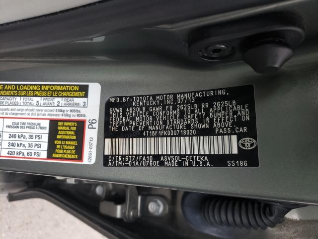 Photo 9 VIN: 4T1BF1FK0DU718020 - TOYOTA CAMRY L 