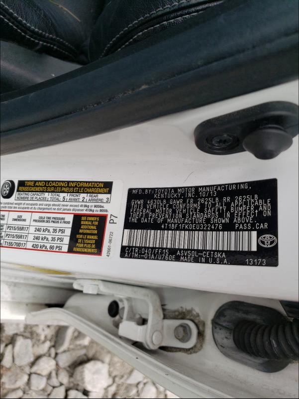 Photo 9 VIN: 4T1BF1FK0EU322476 - TOYOTA CAMRY 