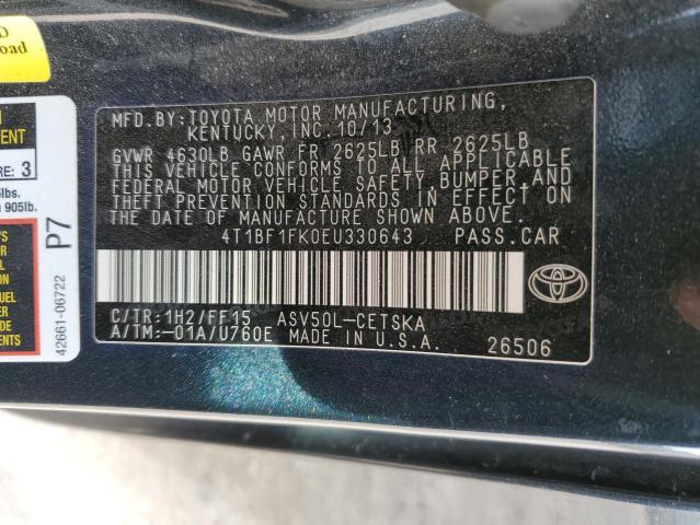 Photo 11 VIN: 4T1BF1FK0EU330643 - TOYOTA CAMRY L 