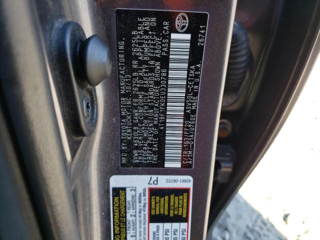 Photo 12 VIN: 4T1BF1FK0EU330786 - TOYOTA CAMRY L 