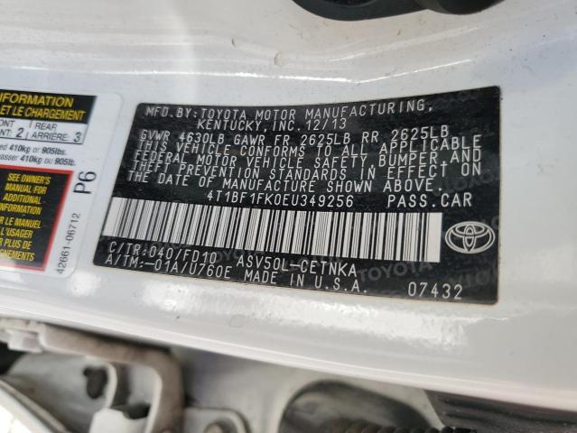 Photo 9 VIN: 4T1BF1FK0EU349256 - TOYOTA CAMRY L 