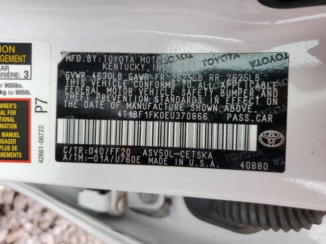 Photo 11 VIN: 4T1BF1FK0EU370866 - TOYOTA CAMRY 