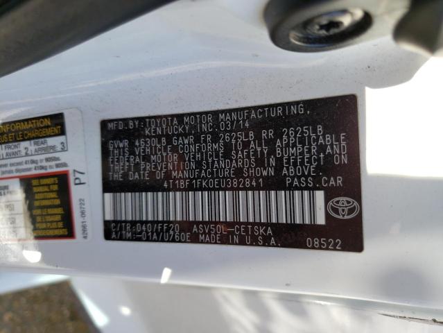 Photo 9 VIN: 4T1BF1FK0EU382841 - TOYOTA CAMRY L 