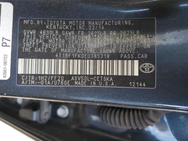 Photo 9 VIN: 4T1BF1FK0EU385318 - TOYOTA CAMRY L 