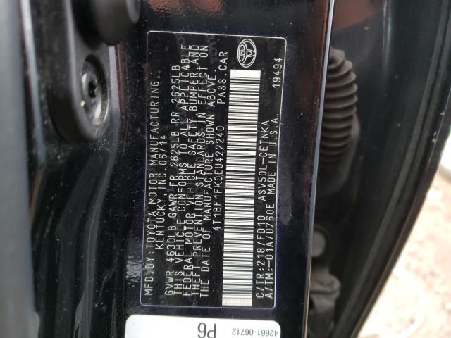 Photo 9 VIN: 4T1BF1FK0EU422240 - TOYOTA CAMRY L 