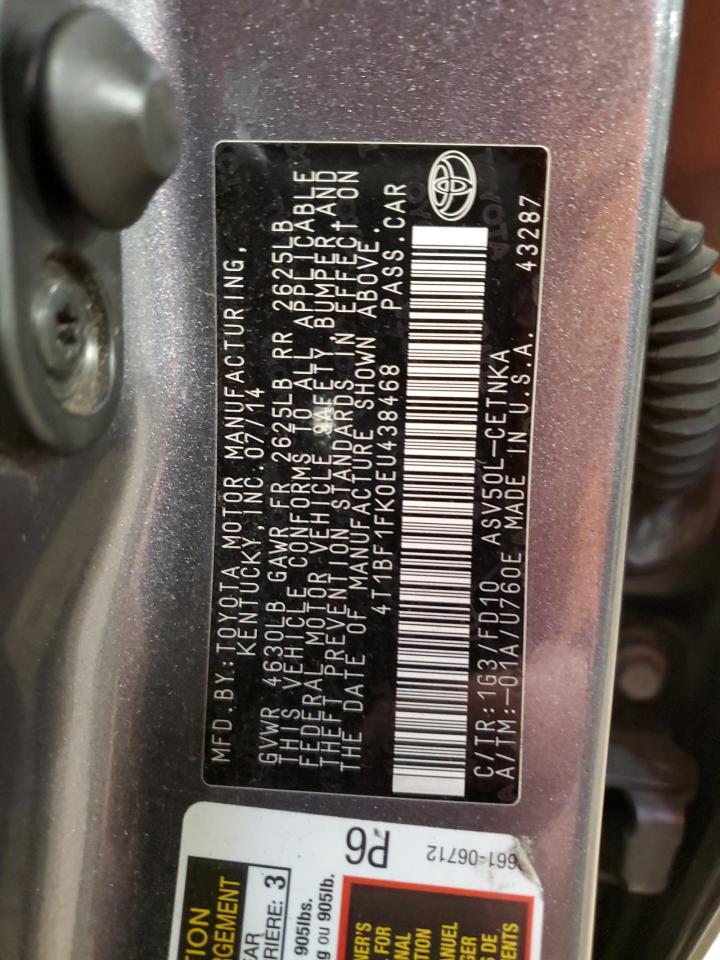 Photo 11 VIN: 4T1BF1FK0EU438468 - TOYOTA CAMRY 