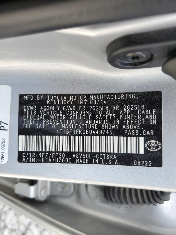 Photo 11 VIN: 4T1BF1FK0EU449745 - TOYOTA CAMRY 