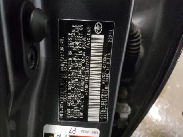 Photo 9 VIN: 4T1BF1FK0EU467792 - TOYOTA CAMRY L 