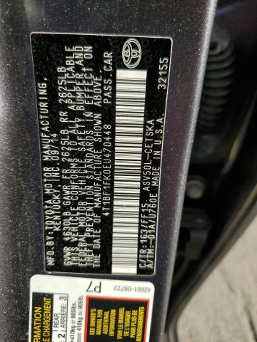 Photo 11 VIN: 4T1BF1FK0EU470448 - TOYOTA CAMRY L 