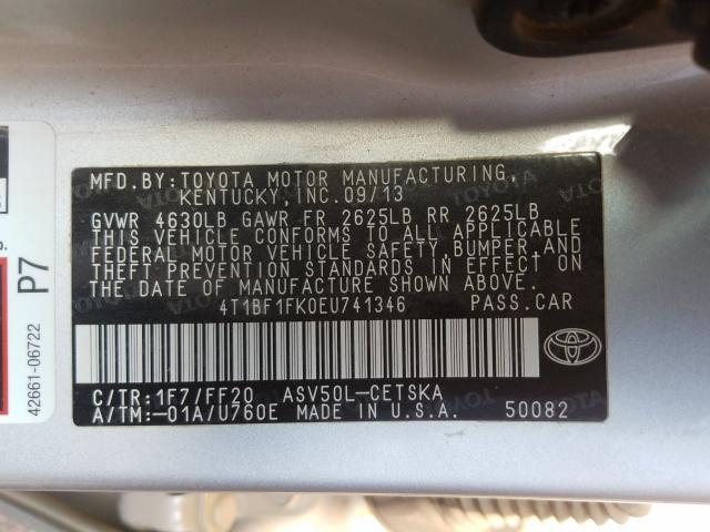 Photo 9 VIN: 4T1BF1FK0EU741346 - TOYOTA CAMRY L 